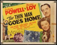 9j022 THIN MAN GOES HOME style A 1/2sh '44 montage of William Powell, Myrna Loy & Asta the dog too!