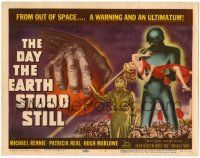 9j133 DAY THE EARTH STOOD STILL TC '51 classic art of Gort holding Patricia Neal + giant hand!