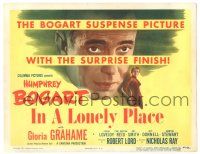 9j138 IN A LONELY PLACE TC '50 Humphrey Bogart, sexy Gloria Grahame, Nicholas Ray suspense!
