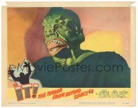 9j169 IT! THE TERROR FROM BEYOND SPACE LC #4 '58 best close up of the wacky monster showing teeth!