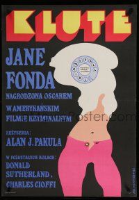 9j395 KLUTE Polish 23x33 '73 completely different Jan Mlodozeniec art of call girl Jane Fonda!