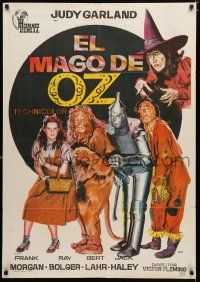 9j372 WIZARD OF OZ Spanish R72 art of Judy Garland, Lahr, Bolger, Haley & Hamilton by Jano!