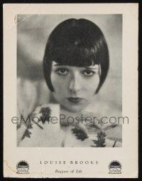 9j259 BEGGARS OF LIFE Swedish special 8x10 herald '28 cool portrait of cult favorite Louise Brooks!