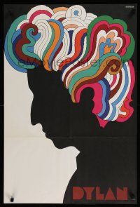 9j068 DYLAN record album insert poster '67 colorful silhouette art of Bob by Milton Glaser!