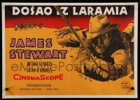 9j485 MAN FROM LARAMIE Yugoslavian 20x28 '55 cool different art of James Stewart, Anthony Mann!