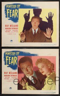 9j217 MINISTRY OF FEAR 8 LCs '44 Fritz Lang film noir starring Ray Milland & Marjorie Reynolds!