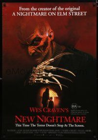 9k072 NEW NIGHTMARE video Aust 1sh '94 great different image of Robert Englund as Freddy Kruger!