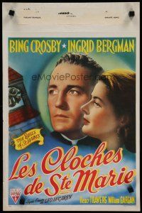 9k237 BELLS OF ST. MARY'S Belgian '46 art of pretty Ingrid Bergman & Bing Crosby!