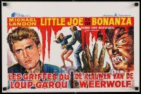 9k260 I WAS A TEENAGE WEREWOLF Belgian '60s AIP classic, art of monster Michael Landon & sexy babe