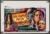 9k301 TALES OF TERROR Belgian '62 great art of Peter Lorre, Vincent Price & Basil Rathbone!