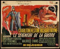 9k312 WAR LORD Belgian '65 Van De Heste art of Charlton Heston all decked out in armor with sword!