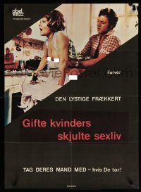 9k774 GIFTE KVINDERS SKJULTE SEXLIV Danish '70s housewife cheating w/handyman!