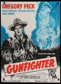 9k786 GUNFIGHTER Danish R60s Gregory Peck's only friends were his guns, Kerring outlaw artwork!