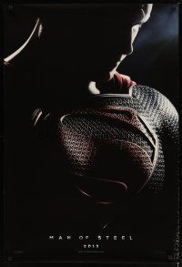9k087 MAN OF STEEL teaser DS English 1sh '13 close-up of Henry Cavill in the title role as Superman
