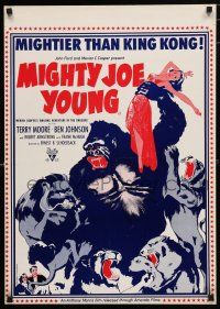 9k095 MIGHTY JOE YOUNG English double crown R60s Harryhausen, art of ape rescuing girl from lions!