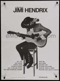 9k693 JIMI HENDRIX French 23x32 '74 cool art of the rock & roll guitar god playing on chair!