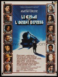 9k694 MURDER ON THE ORIENT EXPRESS French 23x32 '74 Agatha Christie, great images of cast!