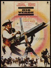 9k698 SOMETHING BIG French 23x32 '71 cool image of Dean Martin w/giant gatling gun, Brian Keith