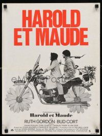 9k723 HAROLD & MAUDE French 15x21 '72 Ruth Gordon, Bud Cort is equipped to deal w/life!