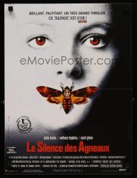 9k742 SILENCE OF THE LAMBS French 15x21 '91 great image of Jodie Foster with moth over mouth!