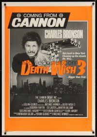 9k408 DEATH WISH 3 English Italian 1sh '85 Raffin, Charles Bronson, back & cleaning the streets!