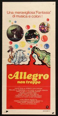 9k410 ALLEGRO NON TROPPO Italian locandina '77 Bruno Bozzetto, great wacky sexy cartoon artwork!
