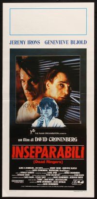 9k415 DEAD RINGERS Italian locandina '88 Jeremy Irons & Genevieve Bujold, directed by Cronenberg!