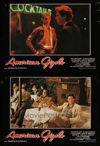 9k436 AMERICAN GIGOLO set of 8 Italian 13x18 pbustas '80 male prostitute Richard Gere is framed!