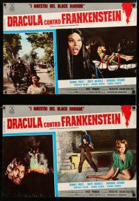 9k455 DRACULA PRISONER OF FRANKENSTEIN set of 6 Italian photobustas '73 Jesus Franco, monsters!