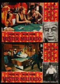 9k460 MR BILLION set of 6 Italian photobustas '77 Terence Hill, Gleason, Perrine & Slim Pickens!
