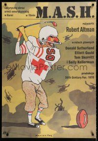 9k514 MASH Polish 27x38 '90 Robert Altman classic, Marszatek art of golfing football player!