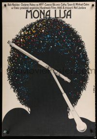 9k517 MONA LISA Polish 27x38 '87 Neil Jordan, cool art of afro silhouette by Jakub Erol!