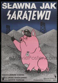 9k550 SLAWNA JAK SARAJEWO Polish 27x38 '88 wild Mikulska art of Nazi 