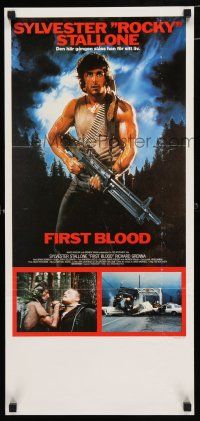 9k027 FIRST BLOOD Swedish stolpe '82 artwork of Sylvester Stallone as John Rambo by Drew Struzan!