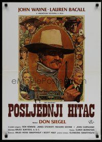 9k013 SHOOTIST Yugoslavian 20x28 '76 best Richard Amsel artwork of cowboy John Wayne & cast!