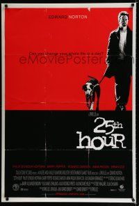 9m013 25th HOUR DS 1sh '02 Spike Lee directed, Edward Norton w/dog!