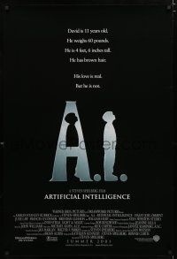 9m019 A.I. ARTIFICIAL INTELLIGENCE int'l advance 1sh '01 Spielberg, Haley Joel Osment, Jude Law!