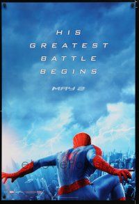 9m045 AMAZING SPIDER-MAN 2 teaser 1sh '14 Andrew Garfield, his greatest battle begins!