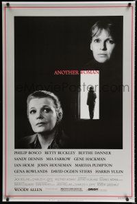 9m058 ANOTHER WOMAN 1sh '88 directed by Woody Allen, w/Gena Rowlands & Mia Farrow!