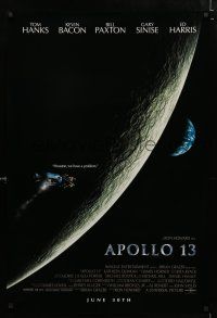 9m060 APOLLO 13 advance 1sh '95 Ron Howard directed, Tom Hanks, image of module in moon's orbit!