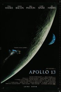9m061 APOLLO 13 advance DS 1sh '95 Ron Howard directed, Tom Hanks, image of module in moon's orbit!