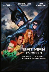 9m091 BATMAN FOREVER 1sh '95 Val Kilmer, Nicole Kidman, Tommy Lee Jones, Jim Carrey