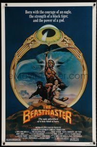 9m101 BEASTMASTER 1sh '82 cool fantasy art of bare-chested Marc Singer & sexy Tanya Roberts!