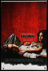 9m127 BLOW foil DS 1sh '01 Johnny Depp & Penelope Cruz in cocaine biography!