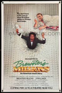 9m150 BREWSTER'S MILLIONS advance 1sh '85 Richard Pryor & John Candy need to spend LOTS of money!