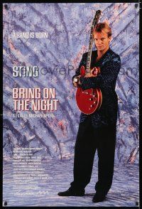 9m153 BRING ON THE NIGHT teaser 1sh '85 Sting with guitar, directed by Michael Apted!