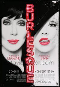 9m165 BURLESQUE advance DS 1sh '10 Eric Dane, great image of Cher & sexy Christina Aguilera!
