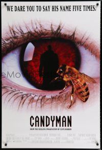 9m168 CANDYMAN 1sh '92 from Clive Barker's Forbidden, creepy close-up image of bee in eyeball!