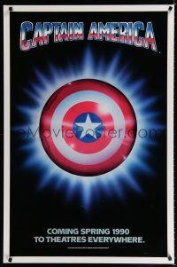 9m171 CAPTAIN AMERICA teaser 1sh '90 Marvel Comics superhero, cool image of shield!