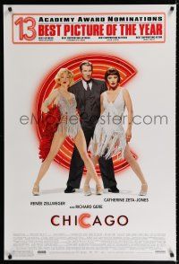 9m183 CHICAGO 1sh '02 Renee Zellweger & Catherine Zeta-Jones, Richard Gere!